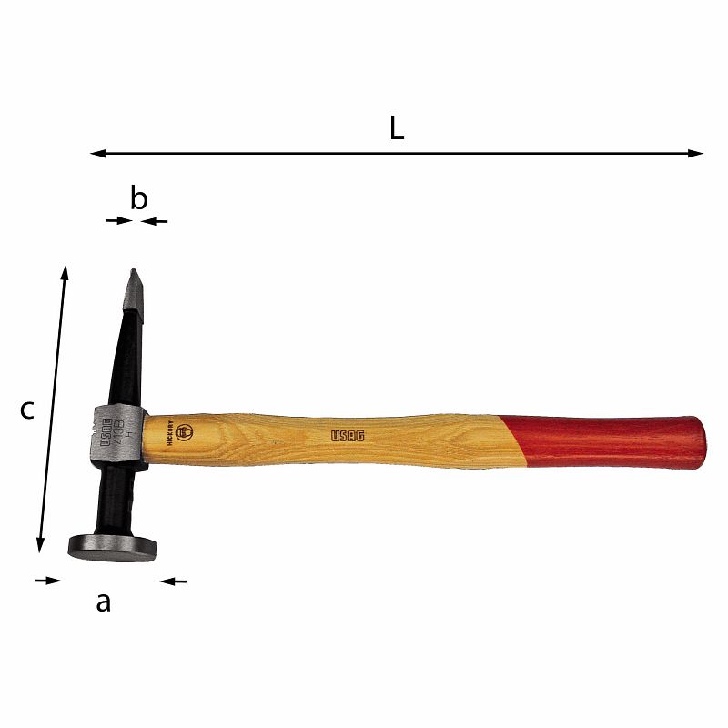 Martello a testa tonda piana e penna orizzontale diritta 413 B